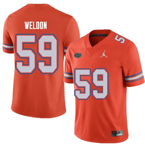 NCAA Florida Gators Danny Weldon Men's #59 Jordan Brand Orange Stitched Authentic College Football Jersey VBK4864RI